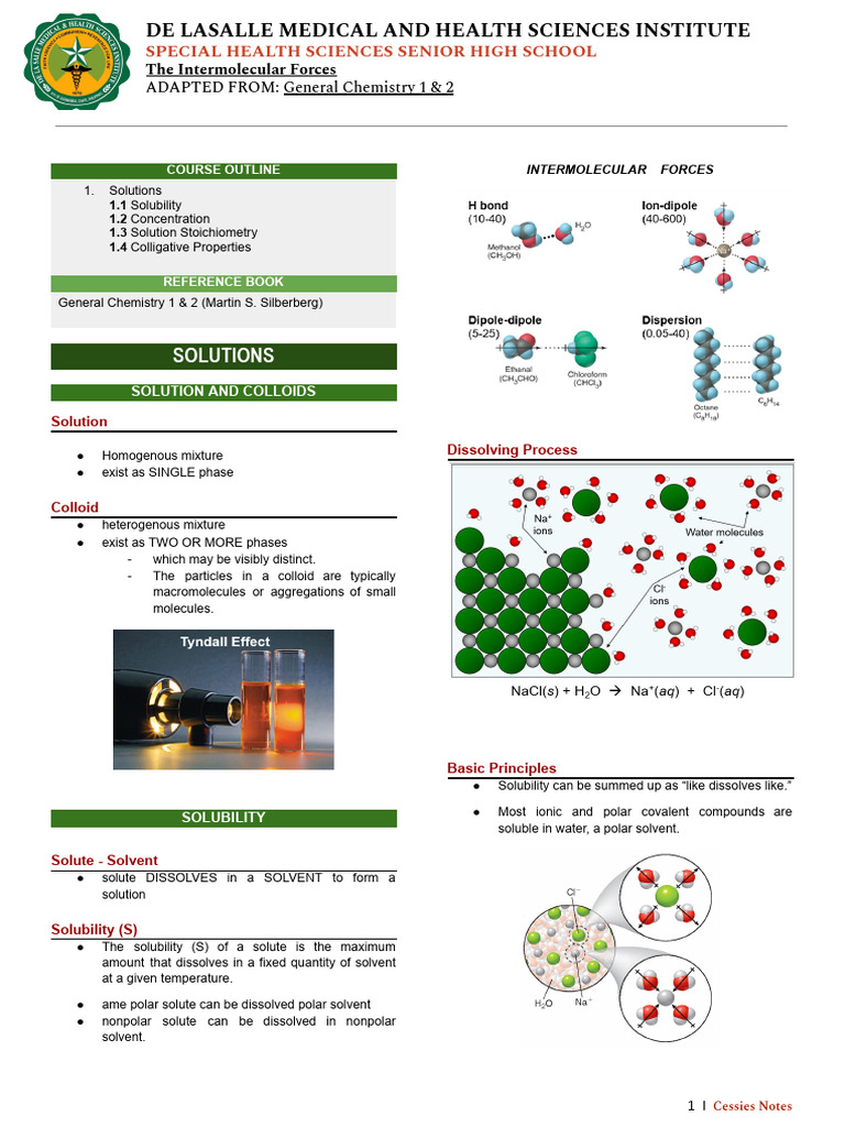 CHEMISTRY- Solutions | PDF | Solubility | Chemical Polarity