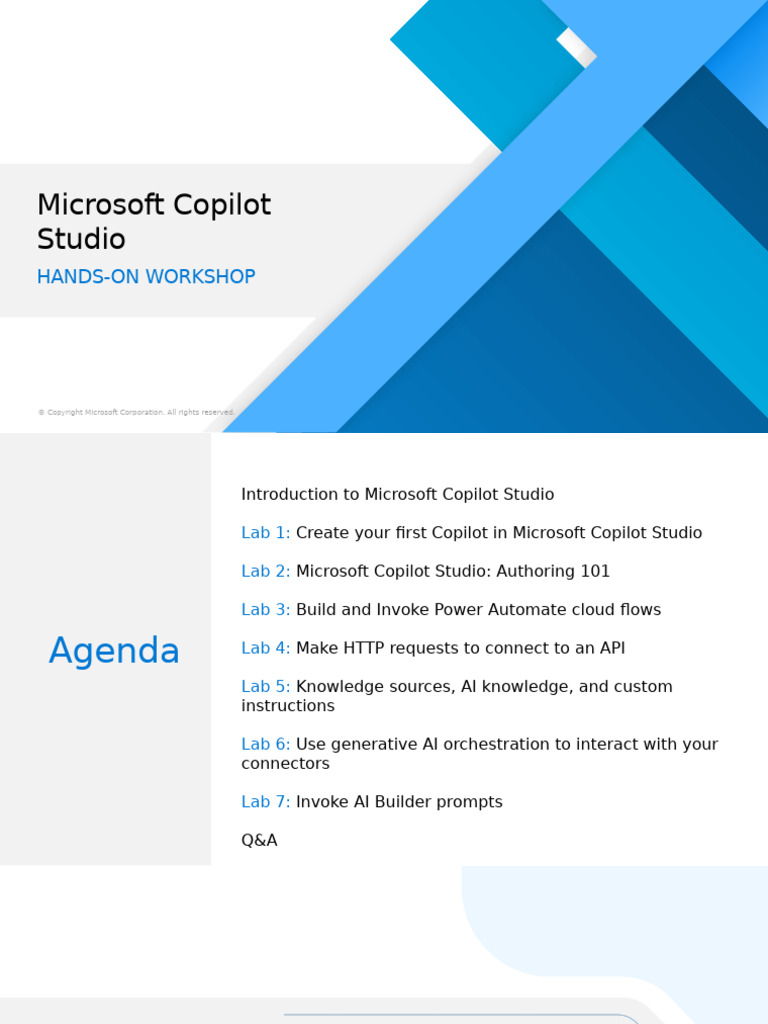 Microsoft Copilot Studio - Workshop | PDF | Microsoft Azure ...