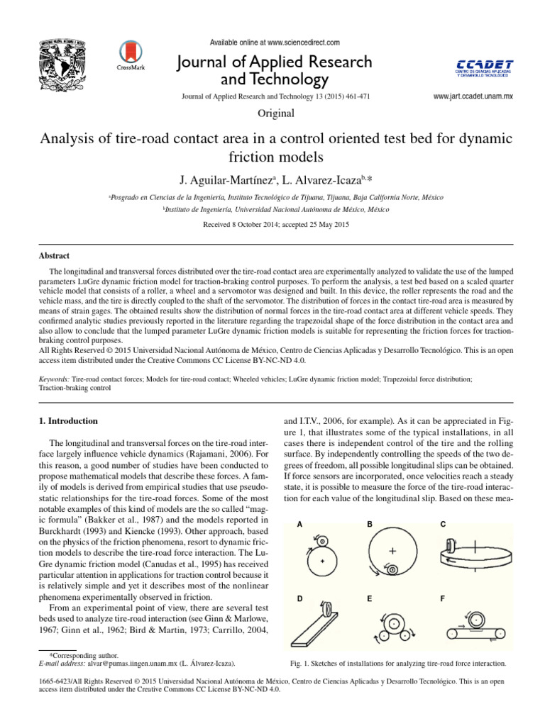 Analysis of Tire-Road Contact Area in A Control Oriented Test Bed For ...