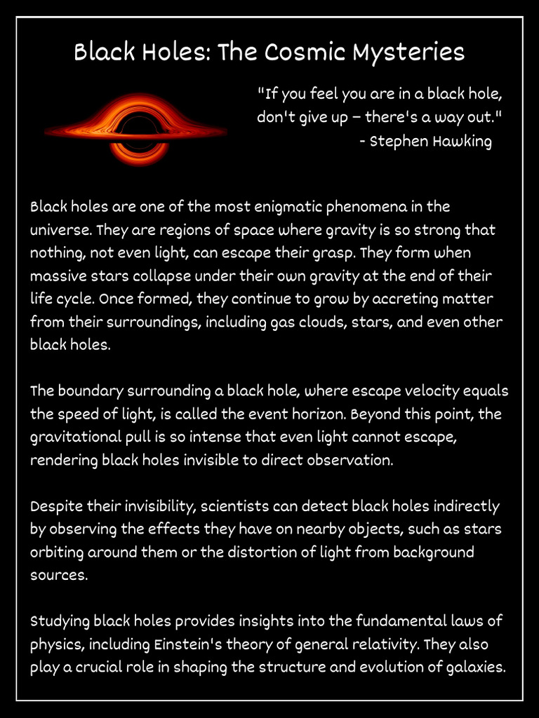 Black Holes The Cosmic Mysteries - 20240317 - 154723 - 0000 | PDF ...