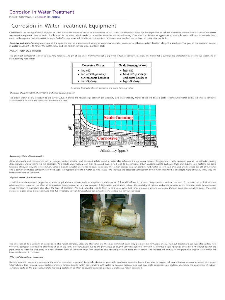 Corrosion in Water Treatment | PDF