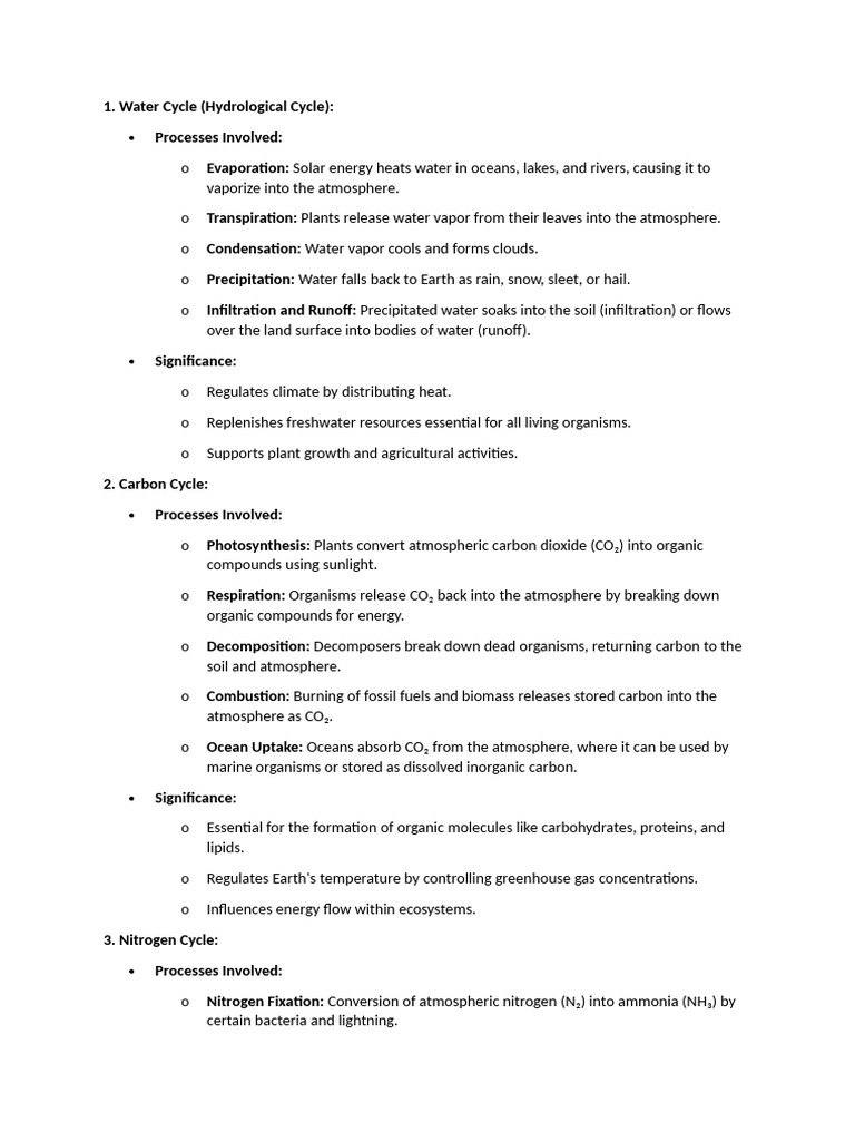 Essential Environmental Cycles Explained | PDF | Earth | Primary Production