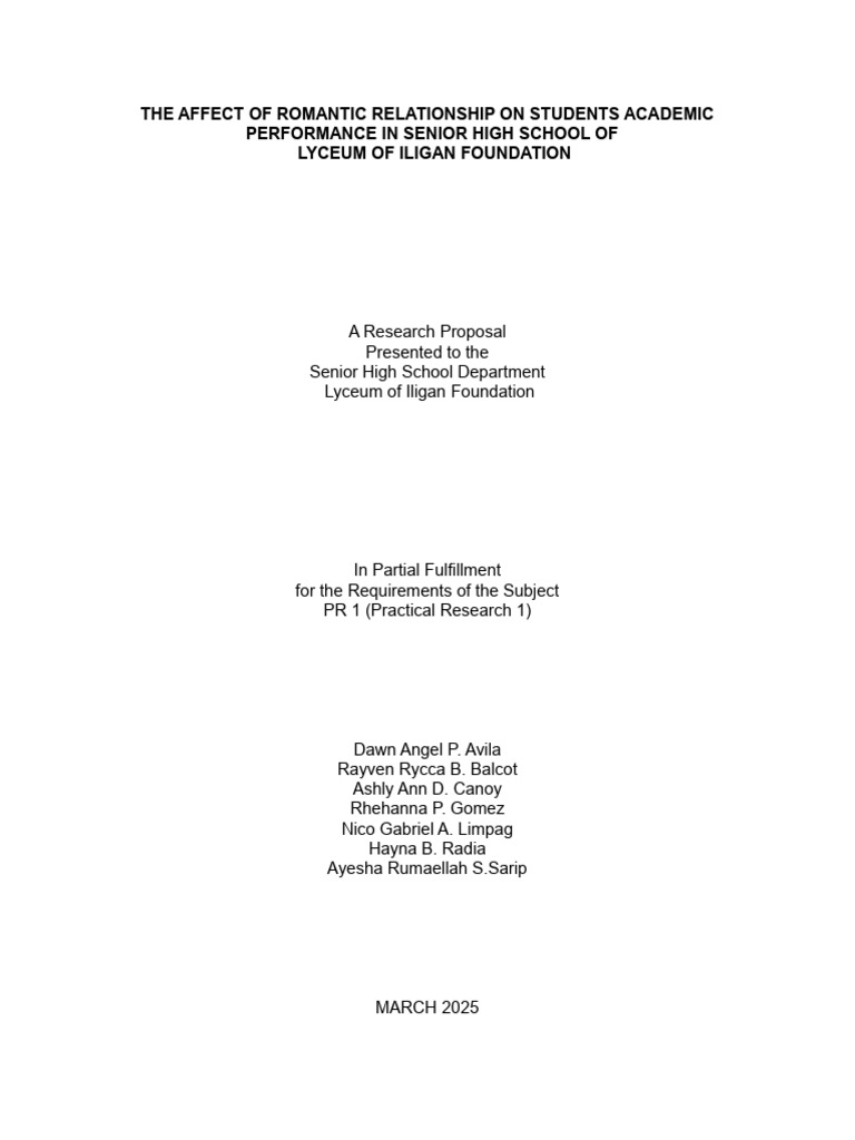 Impact of Romantic Relationships on Academics | PDF | Adolescence ...