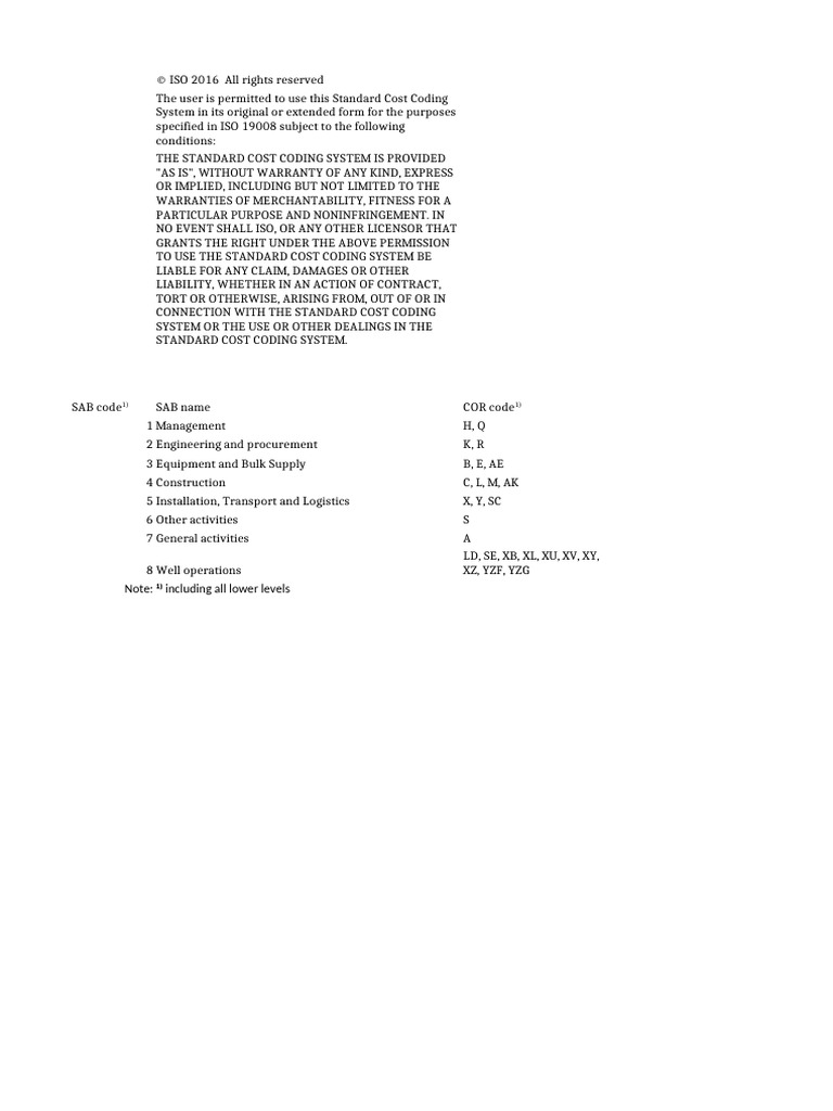 ISO 19008 Standard Cost Coding System | PDF