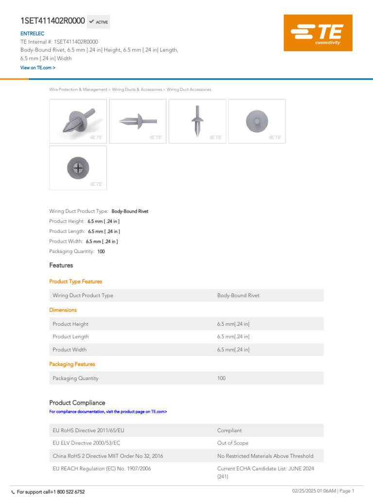 Body-Bound Rivet 6.5mm Specifications | PDF | Occupational Safety And ...
