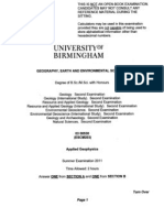 Birmingham university - Bsc Geology exam