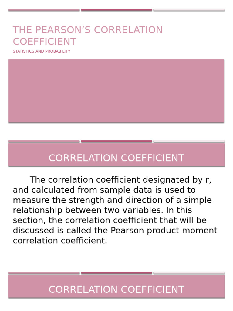 The Pearsons Correlation Coefficient | PDF | Data Analysis ...