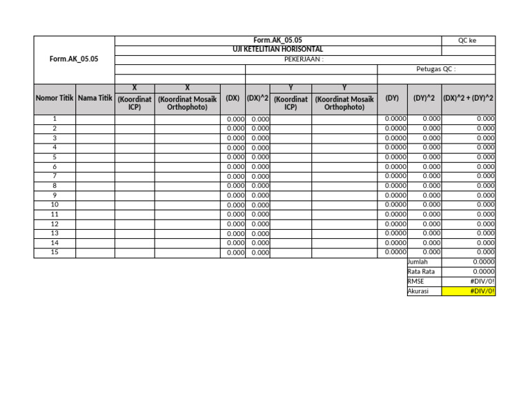 Form Uji Ketelitian CE90 | PDF