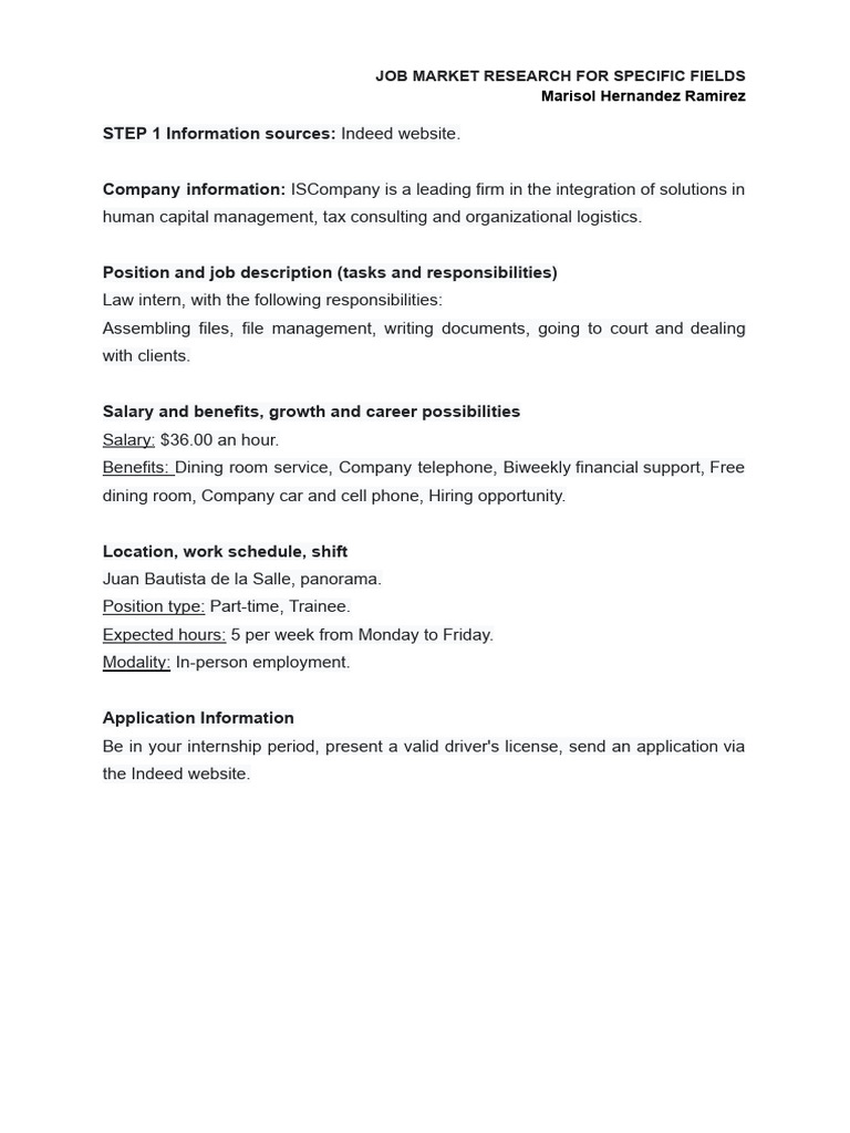 Job Market Research for Legal Internships | PDF | Business
