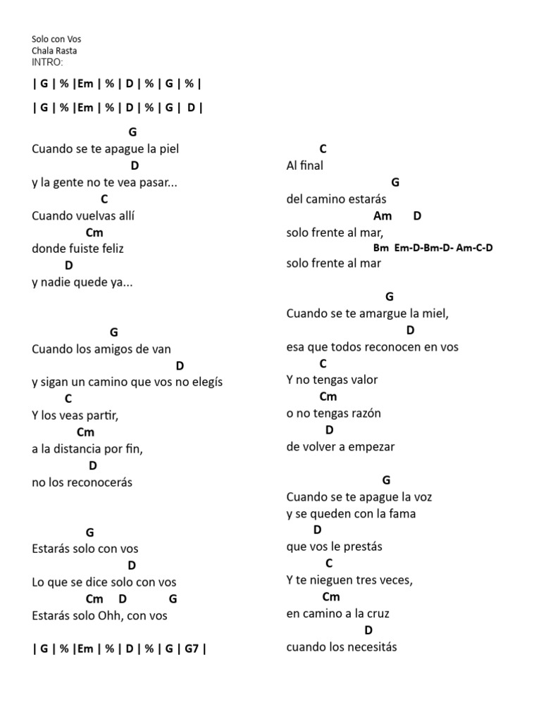 Chala Rasta - Solo Con Vos | PDF