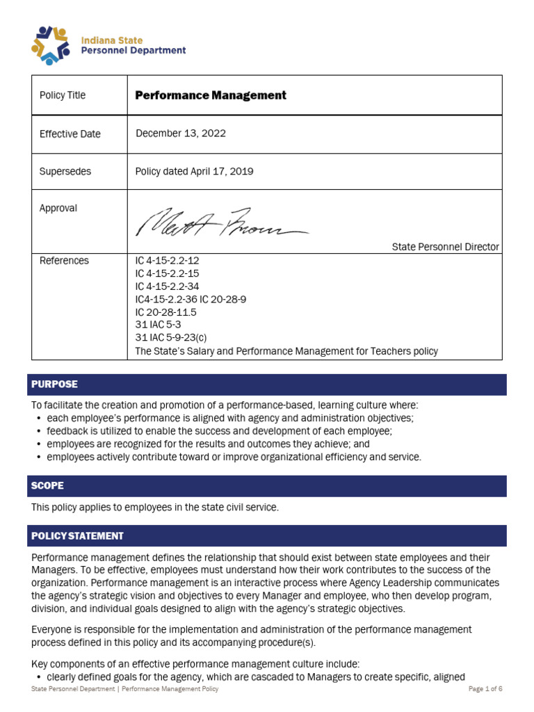 Performance-Management-Policy | PDF | Performance Appraisal | Goal