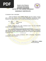 Barangay Low Income Certification Sample | PDF