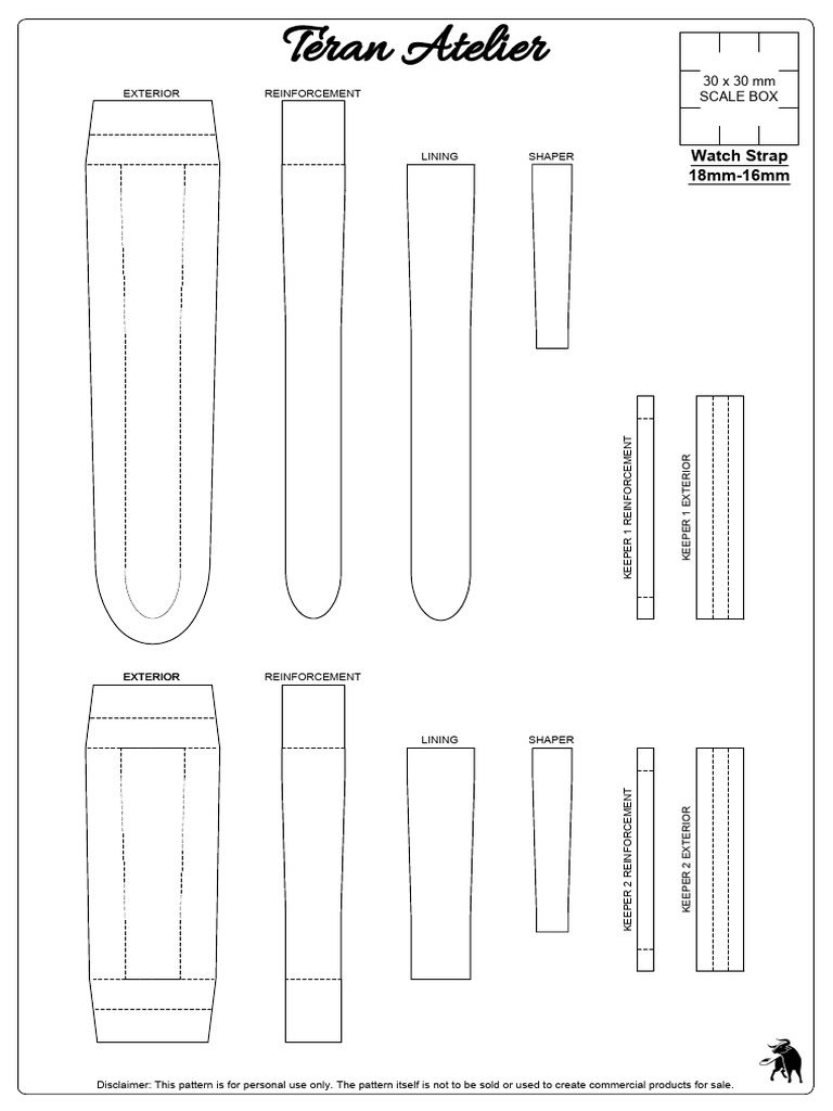 Watch Strap Pattern Guide 18mm-16mm | PDF