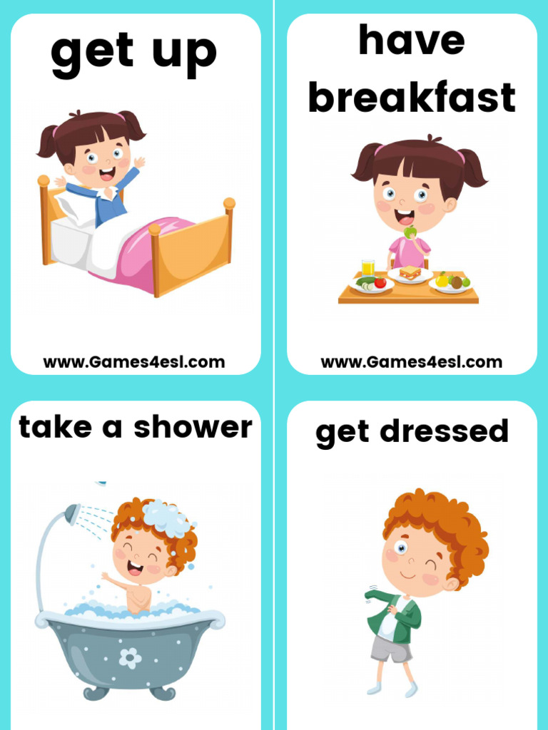 Daily Routine Flashcard | PDF