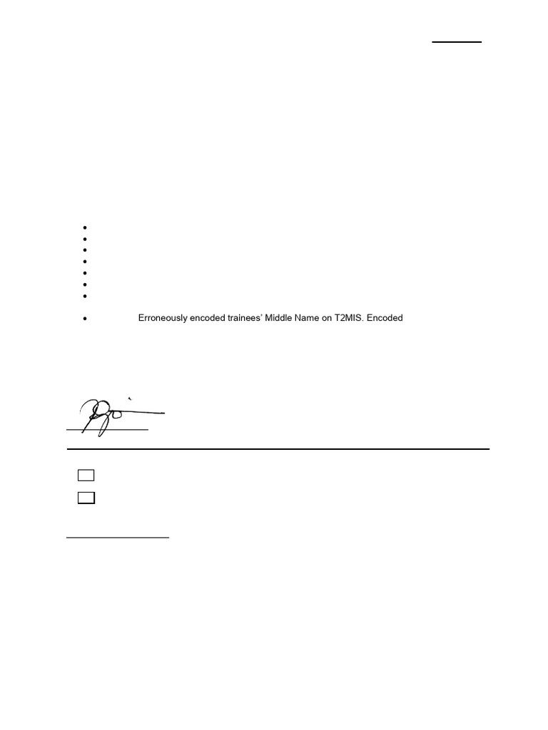 T2MIS Data Correction Request Letter | PDF