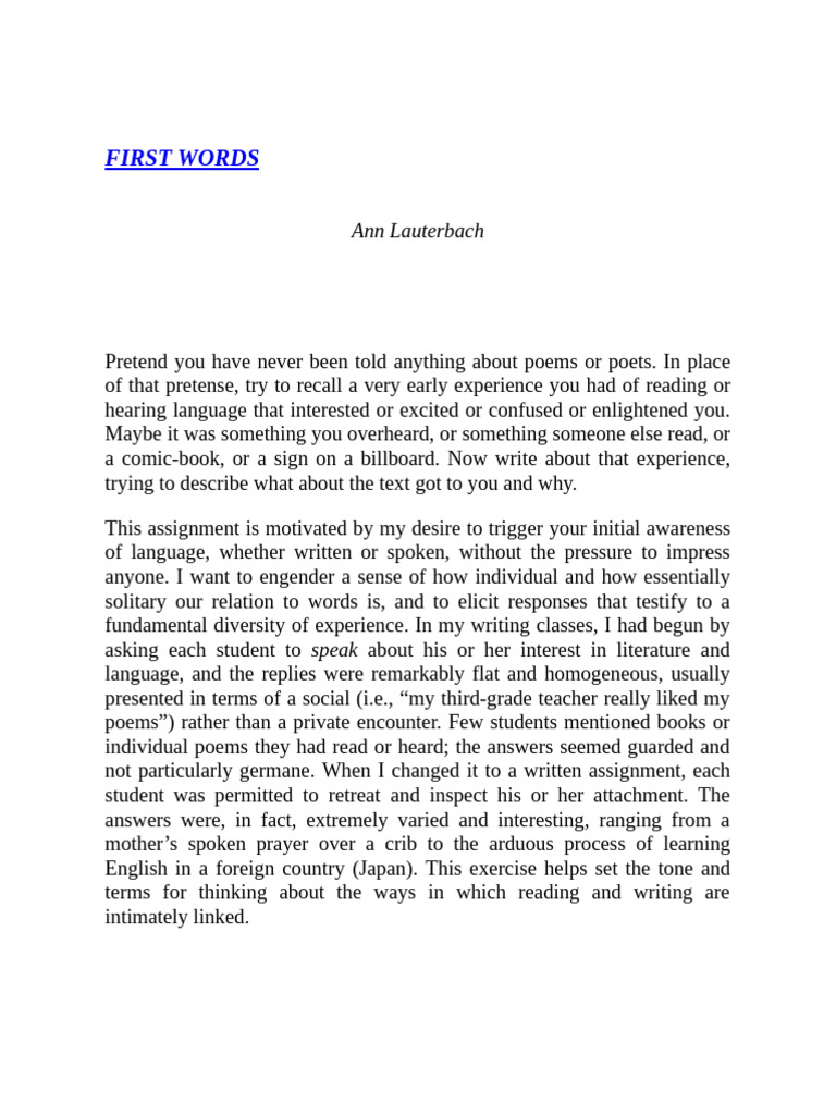 WE First Words | PDF