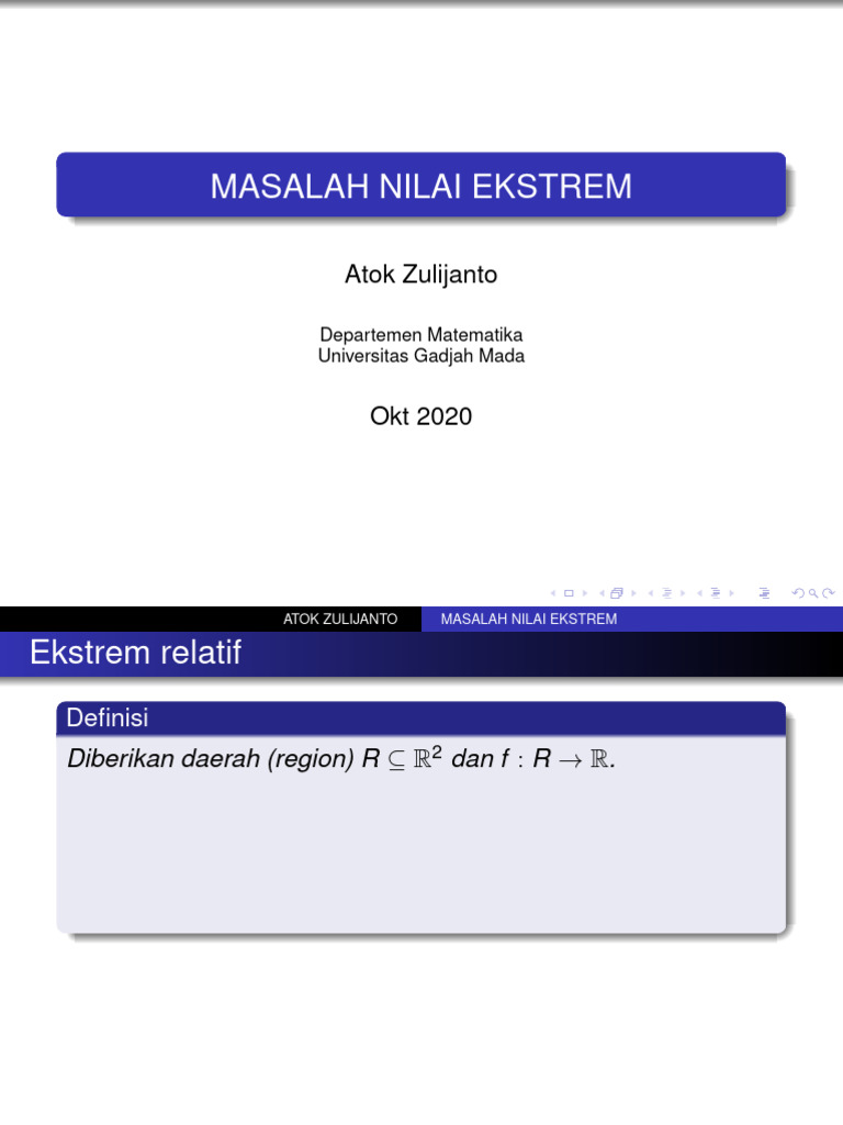 Nilai Ekstrem | PDF