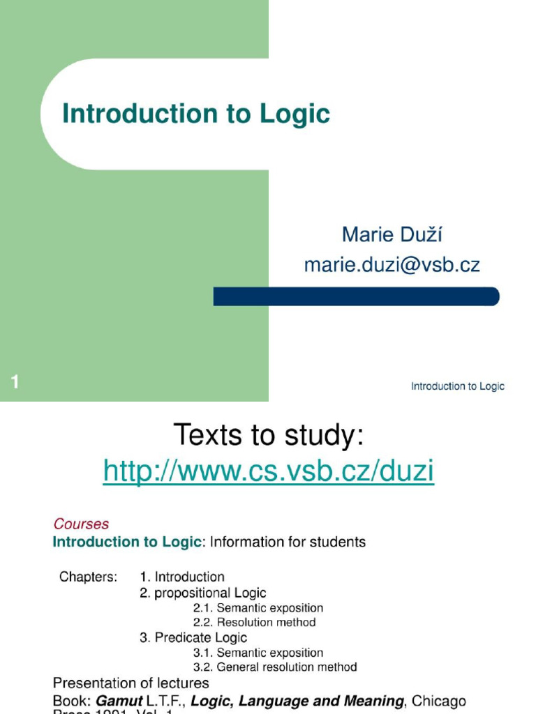 introduction to logic | PDF