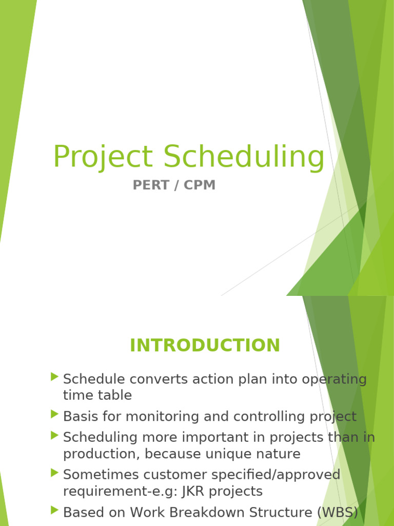 PERT/CPM Project Scheduling Guide | PDF | Projects | Operations Research