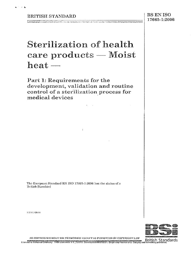BS en Iso 17665-1-2006 | PDF