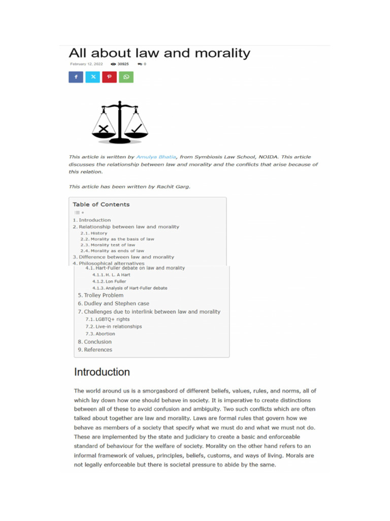 All About Law and Morality PDF | PDF