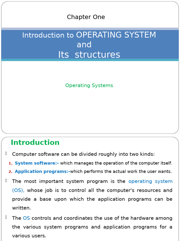 # Operating System (CH 1) | PDF | Operating System | Central Processing ...