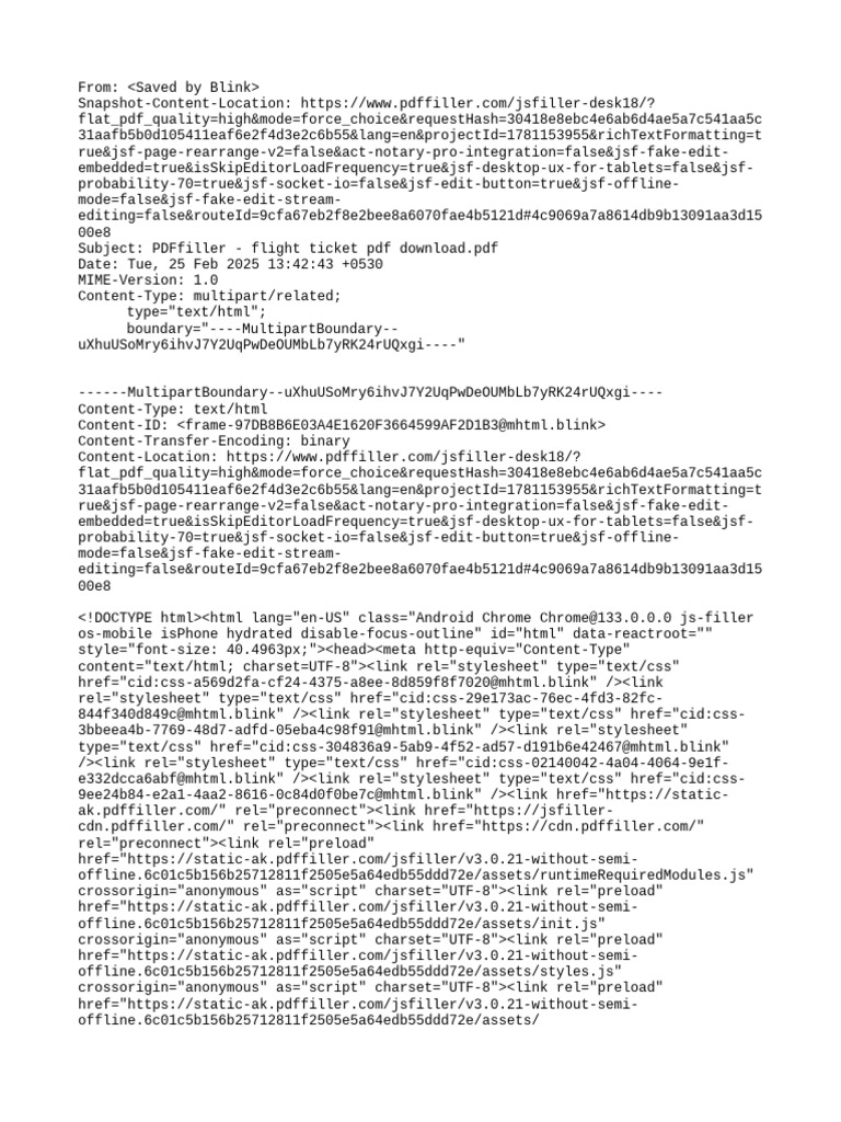 PDFfiller - Flight Ticket PDF Download | PDF