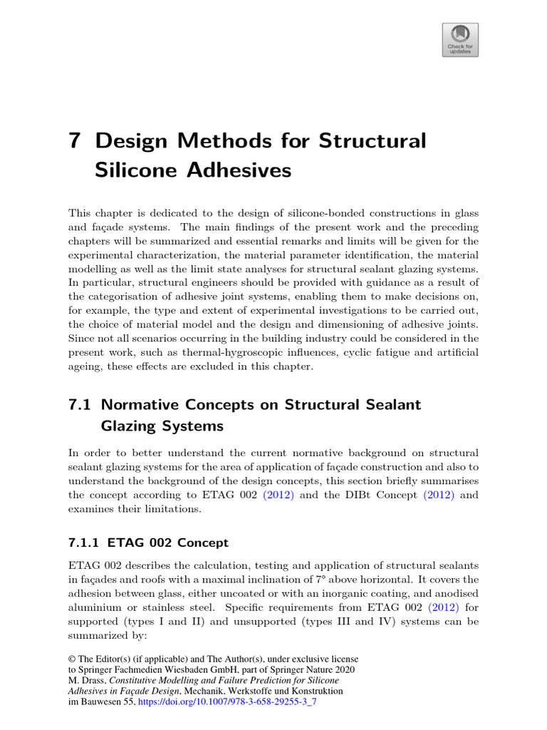 7 Design Methods For Structural Silicone Adhesives: 7.1 Normative ...