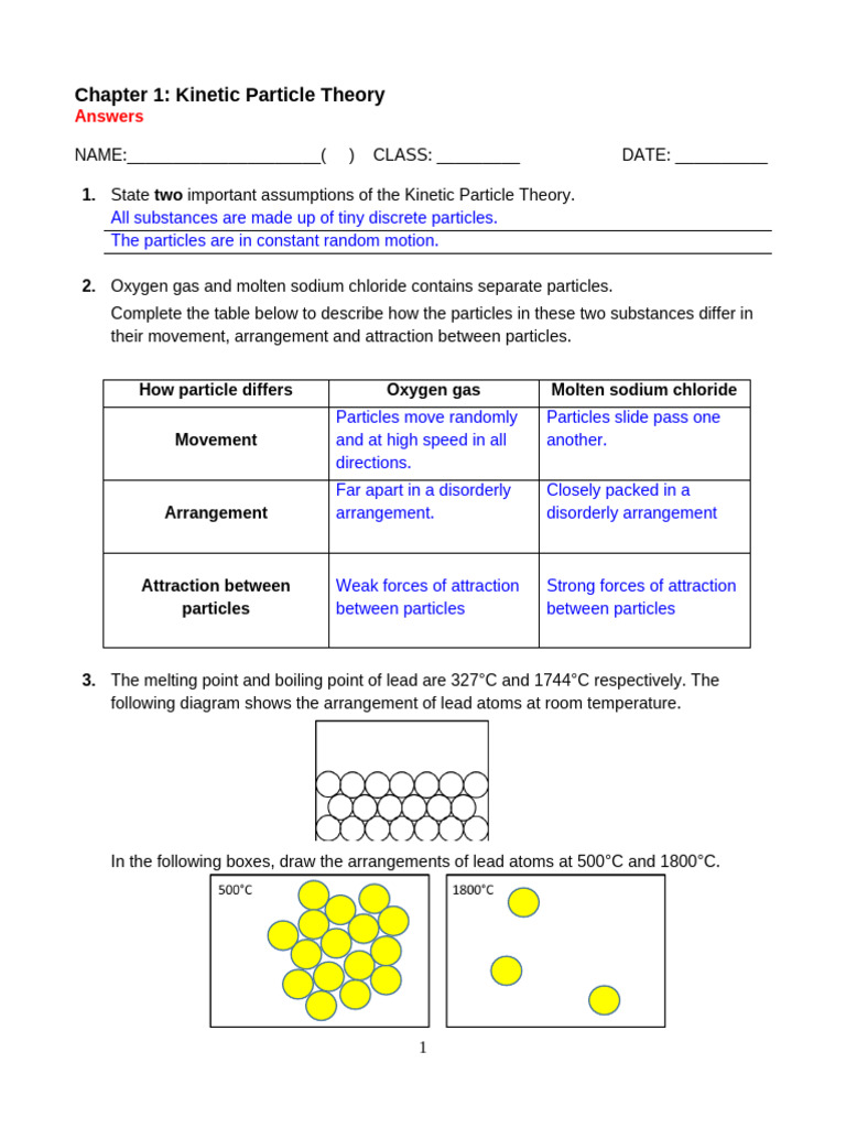 Kinetic Particle Theory Explained | PDF | Gases | Liquids