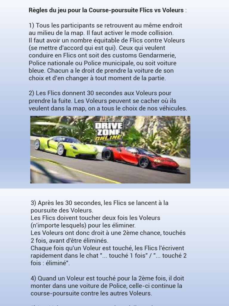Règles de la Course-poursuite Flics vs Voleurs | PDF