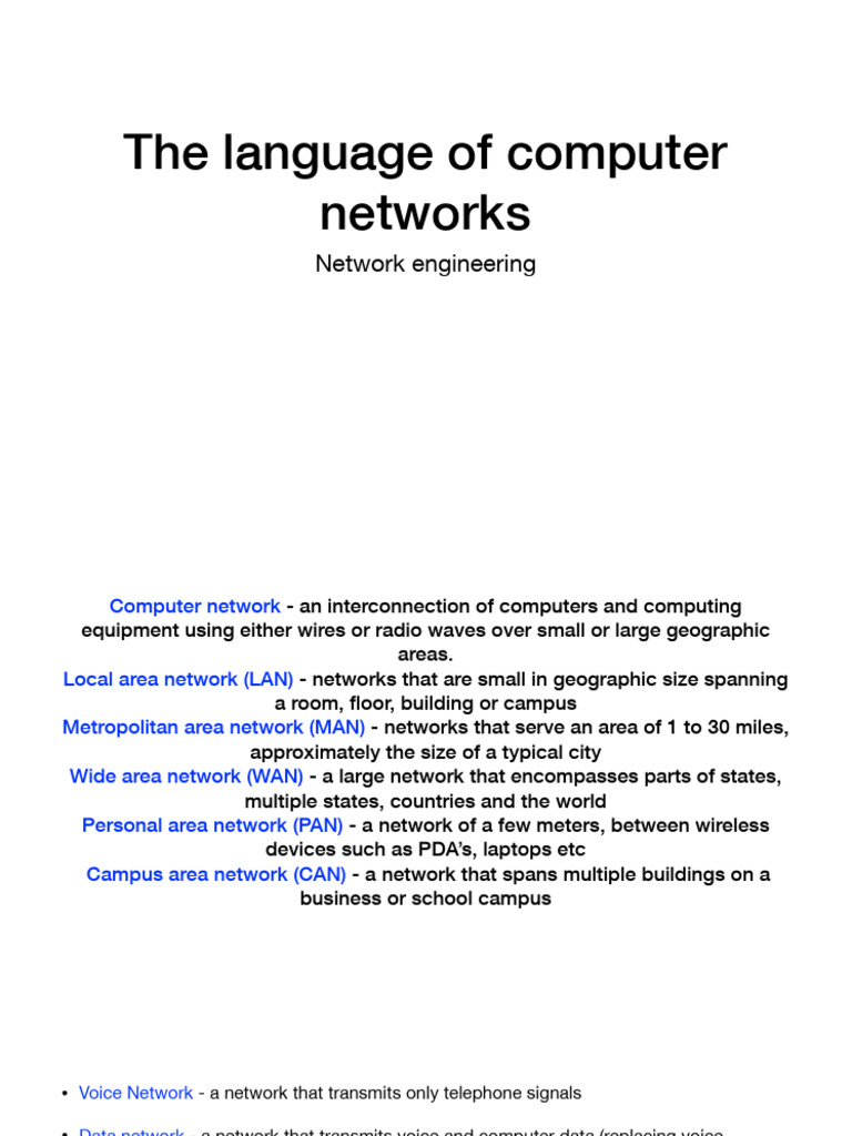 Language of computer networks | PDF | Computer Network | Osi Model
