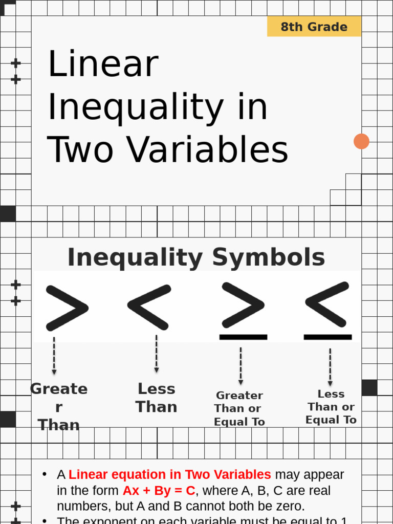 Linear Inequality in Two Variables | PDF | Inequality (Mathematics ...