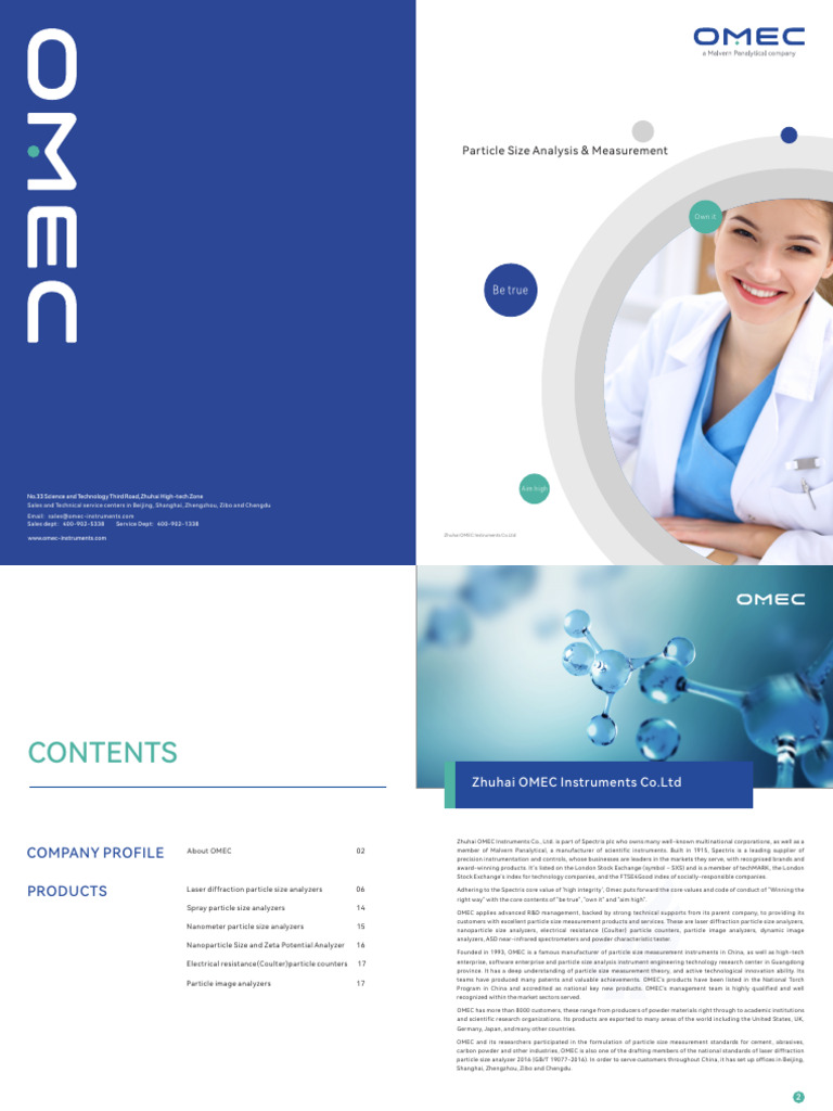 OMEC-Size Analysis Tech | PDF | Scattering | Particle Size Distribution