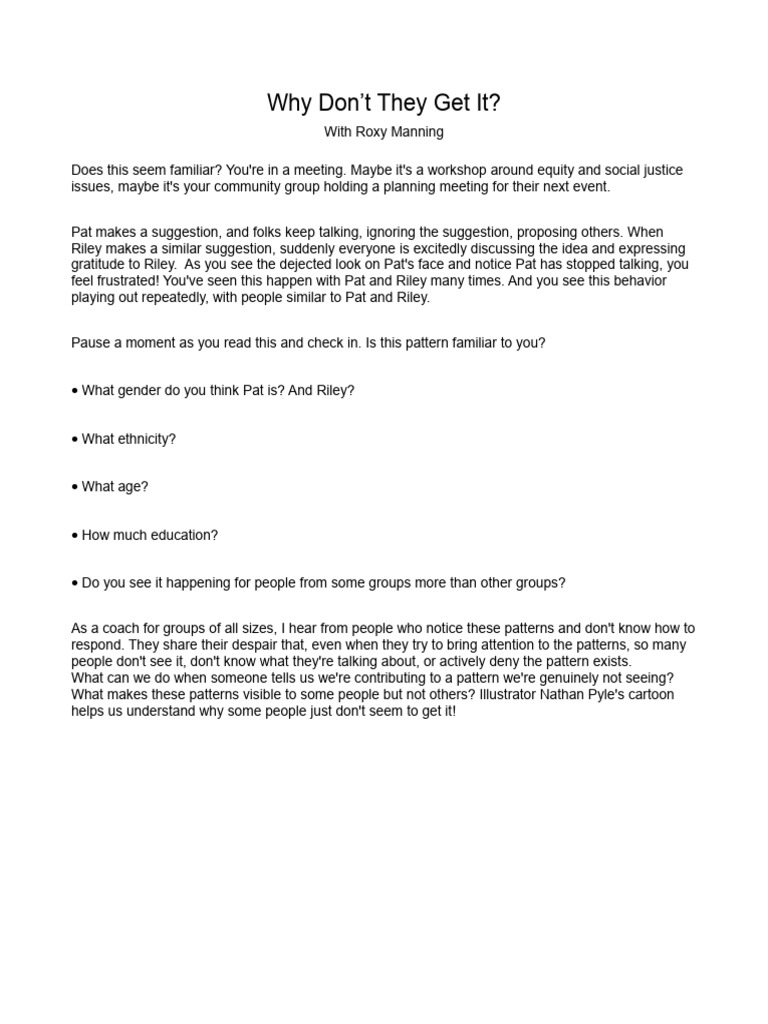 Why Dont They Get It | PDF | Experience | Empathy