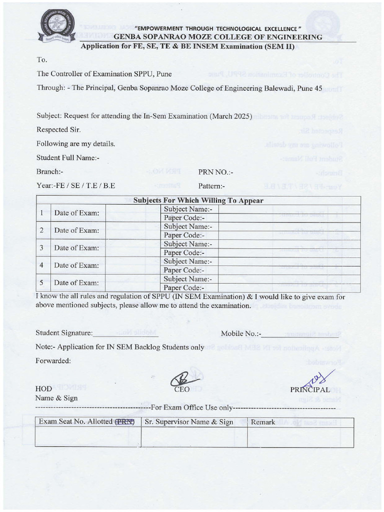 Insem Form | PDF