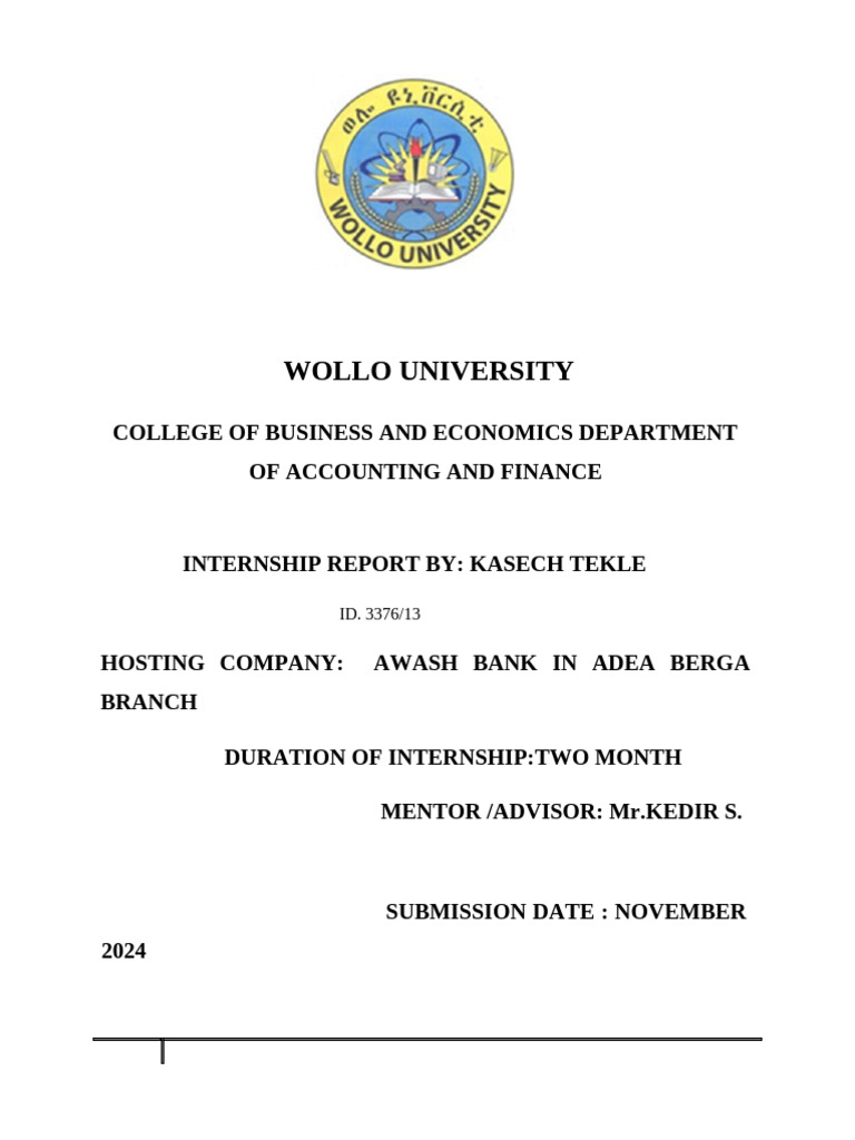 Internship Insights at Awash Bank | PDF | Banks | Leadership
