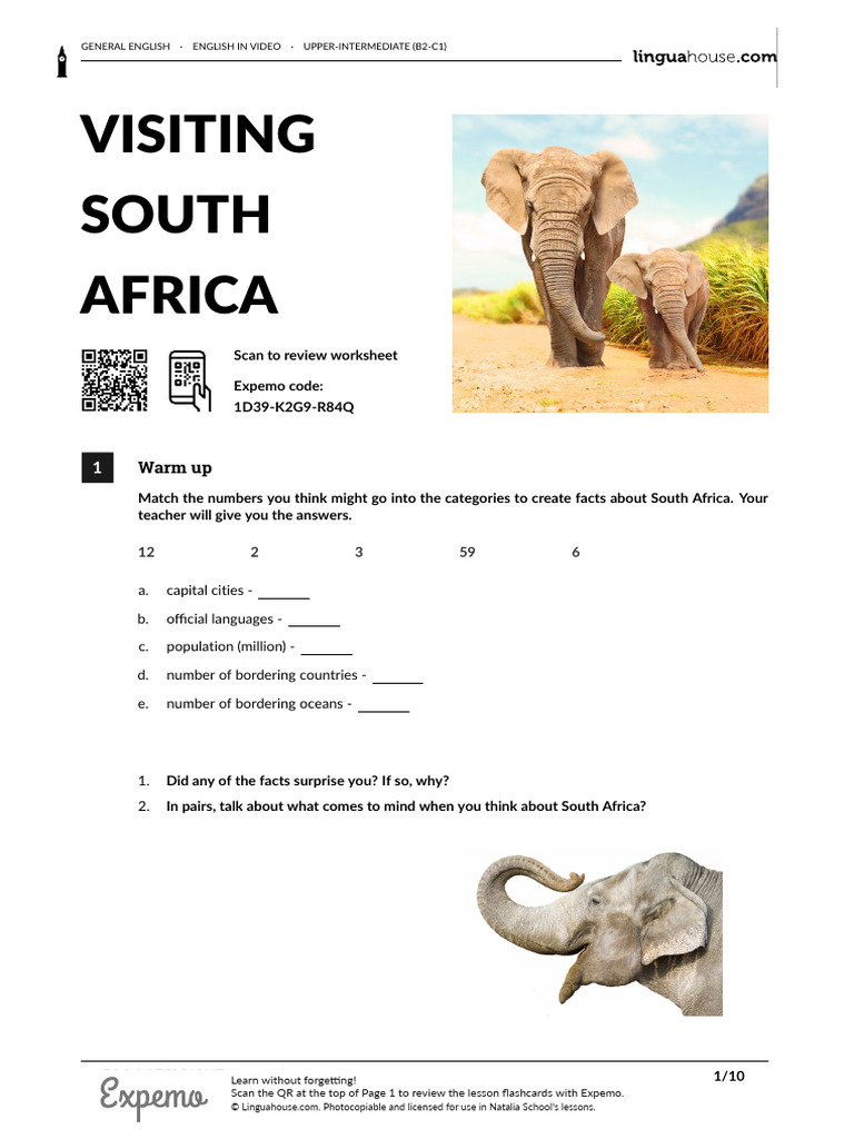 Exploring South Africa: A B2-C1 Guide | PDF