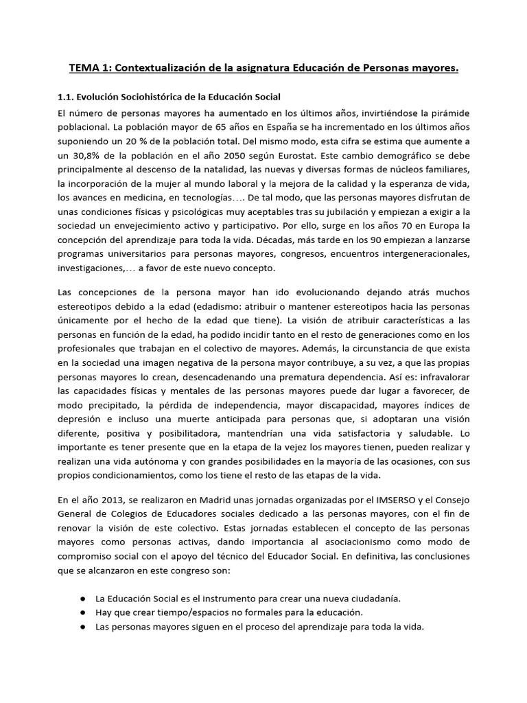 Educación y Envejecimiento Activo en Mayores | PDF | Vejez | Soledad