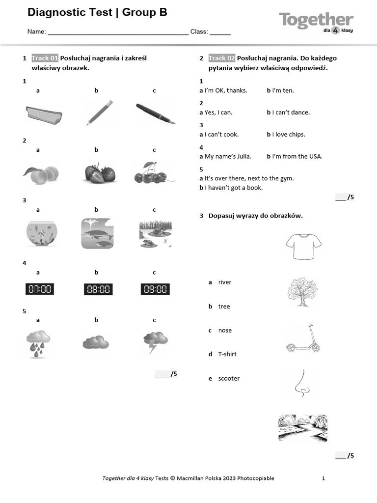 Together Kl4 Diagnostic Test B | PDF
