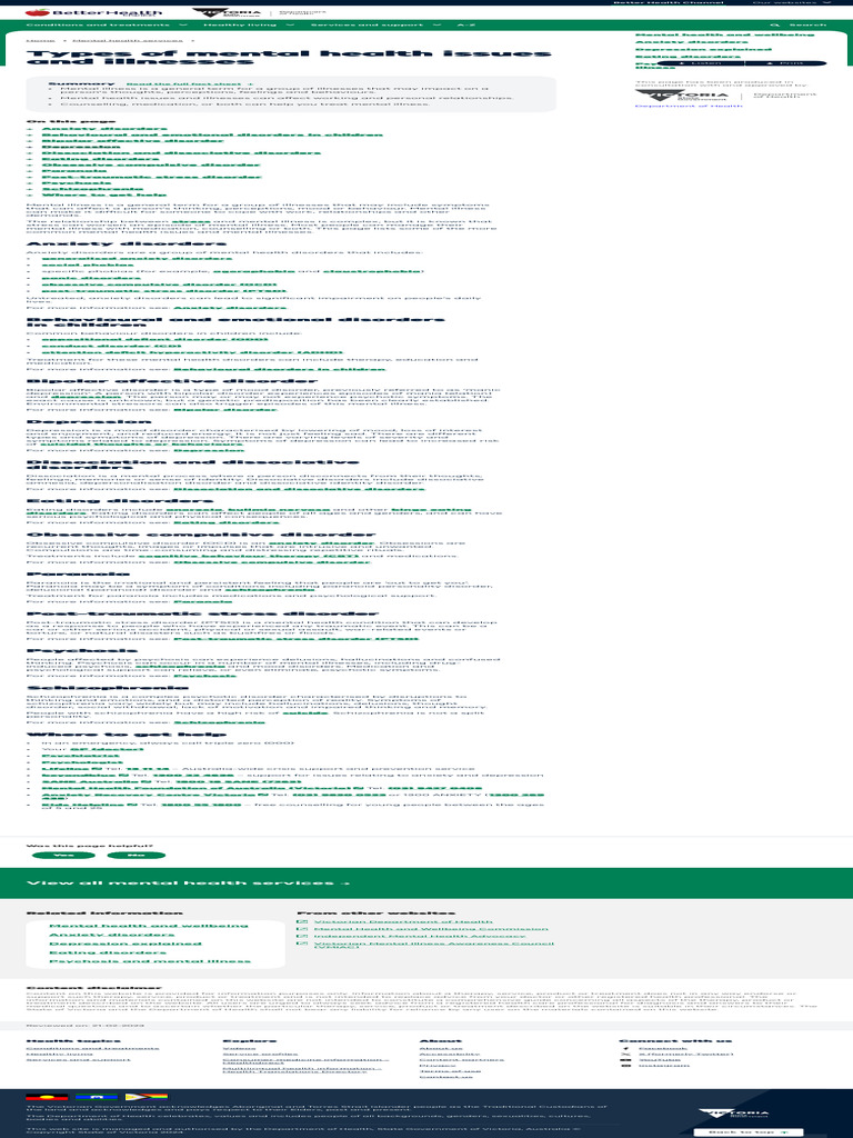Overview of Mental Illness Types | PDF | Mental Disorder | Schizophrenia