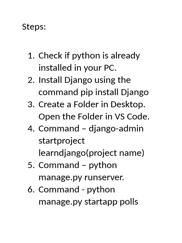 Django Steps | PDF