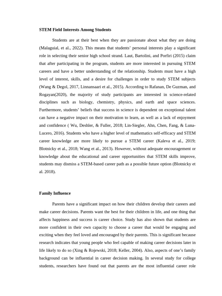 Factors Influencing STEM Career Choices | PDF | Gender Role | Gender
