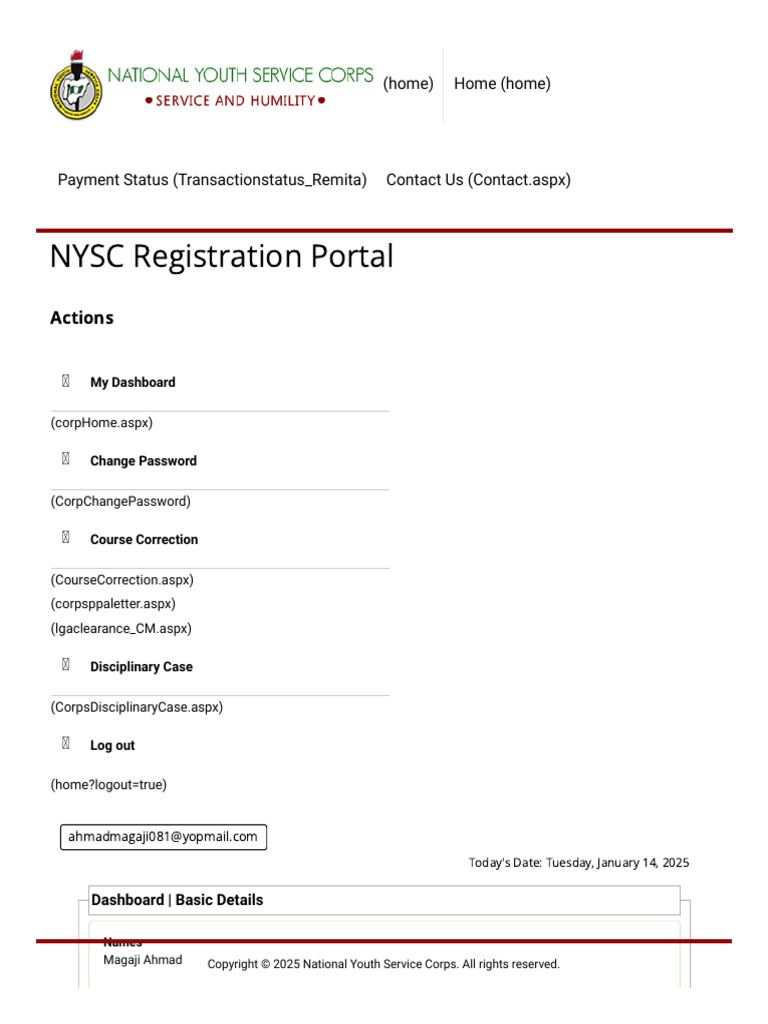 NYSC Registration and Dashboard Guide | PDF