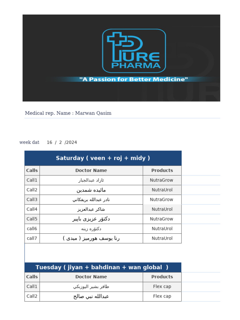 Weekly Plan | PDF