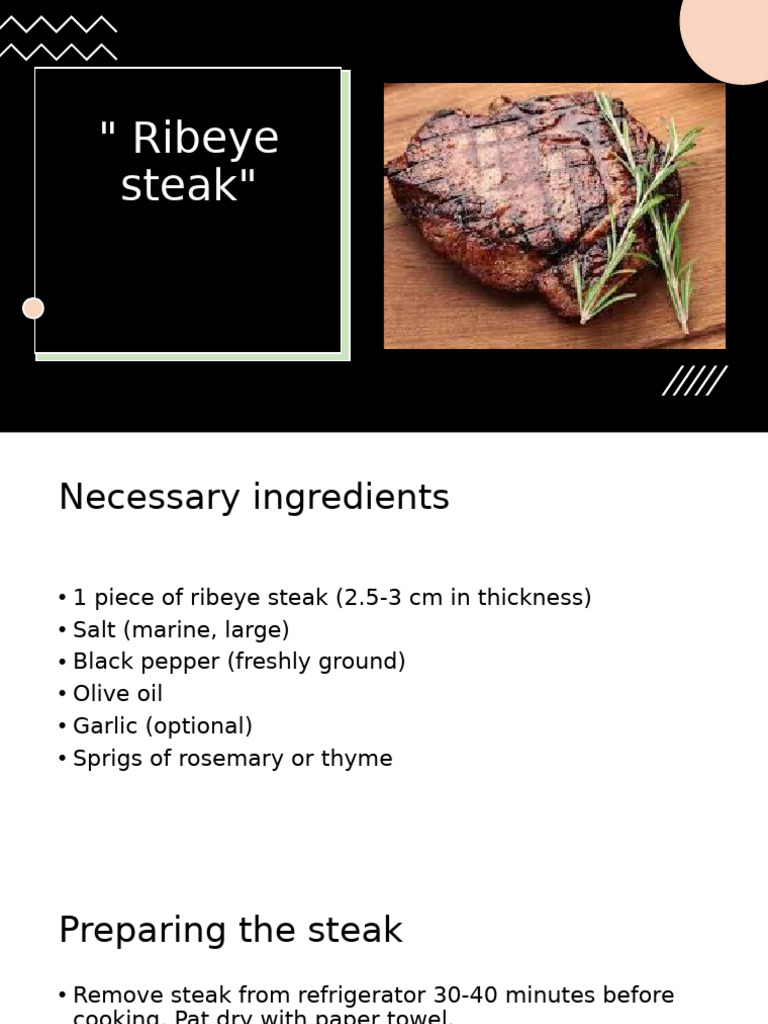 Perfect Ribeye Steak Recipe Guide | PDF