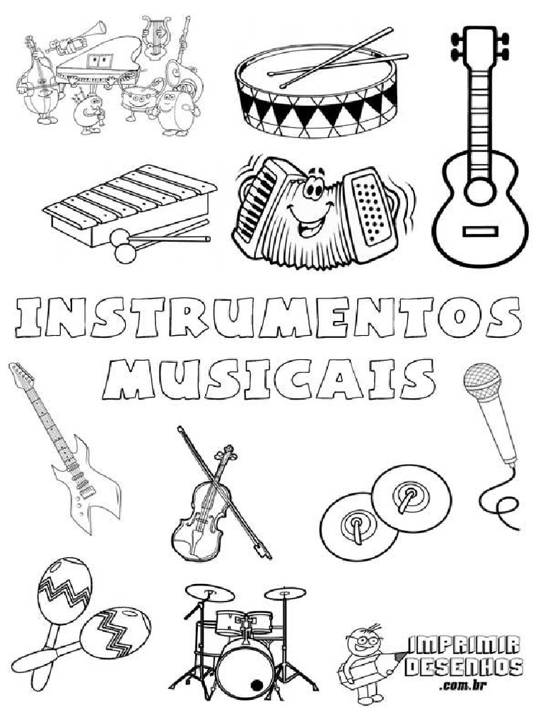 Livrinho Instrumentos Musicais Para Colorir | PDF
