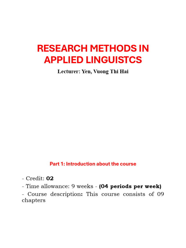 Research Methods in Applied Linguistics | PDF | Qualitative Research ...