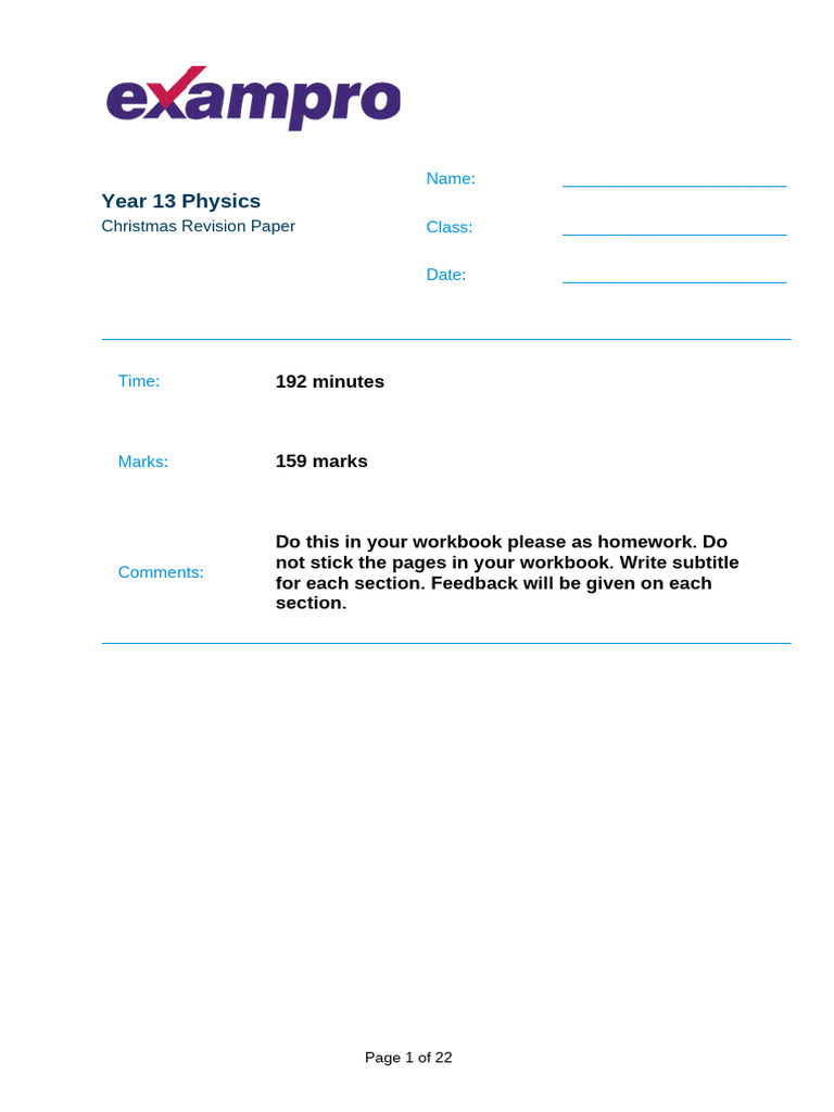 Year 13 Physics Revision Paper | PDF | Atomic Nucleus | Quark