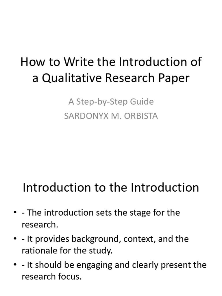 Writing a Qualitative Research Introduction | PDF | Intelligence | Learning
