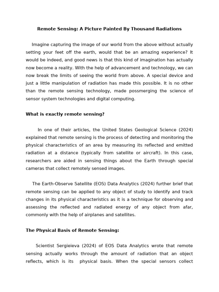 Understanding Remote Sensing Technology | PDF | Remote Sensing | Lidar